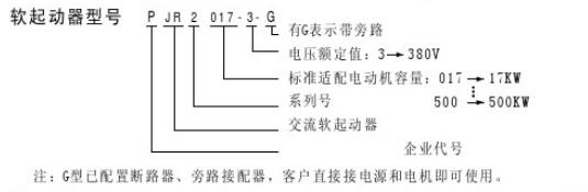 PJR軟啟動選型說明