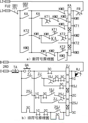三速電動機(jī)的自動加速控制線路原理圖 三速電動機(jī)的自動加速控制線路原理圖