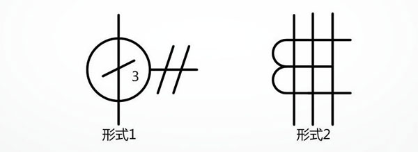 具有三條穿線一次導體的脈沖變壓器或電流互感器符號圖 具有三條穿線一次導體的脈沖變壓器或電流互感器符號圖