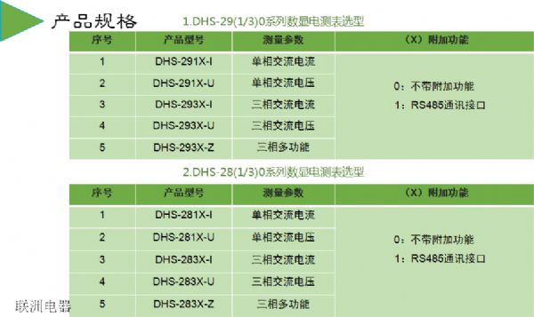 DHS-291X、DHS-293X、DHS-283X系列數(shù)顯電測表